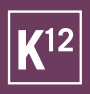 Logo featuring a purple background with a white square border. Inside the border is white text that reads "K12" in a bold, sans-serif font.